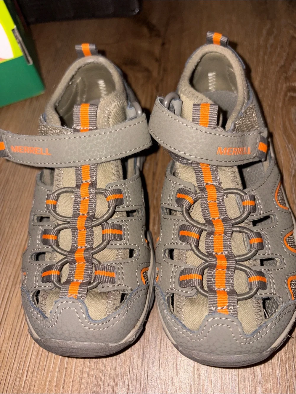 OFFERS OPEN! Kids toddle boys sandals 11 Merrell Kids Grey Orange Water Shoes